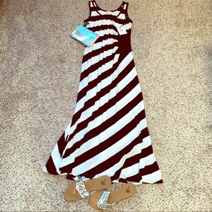 Calvin Klein striped black and white maxi dress